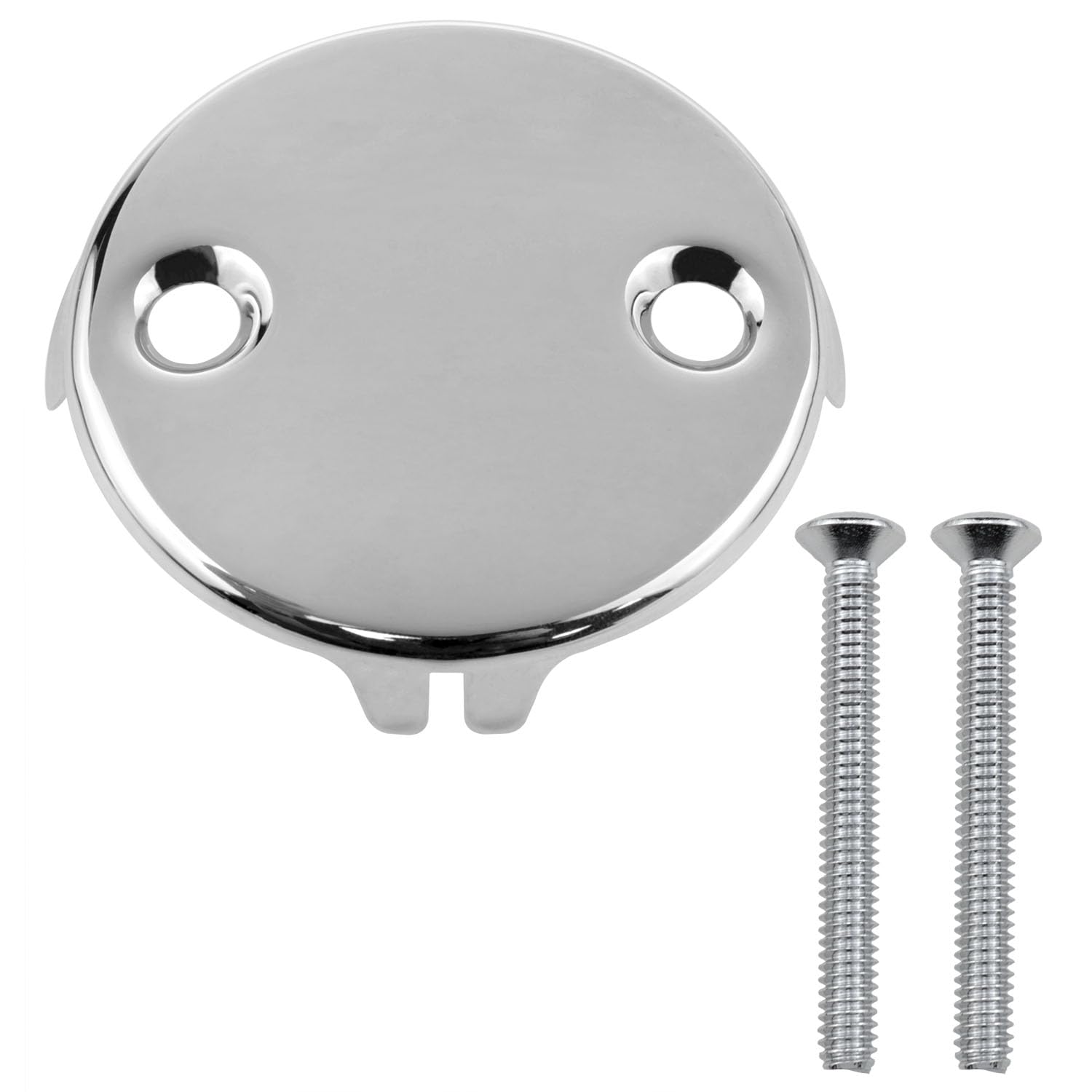 Xhziy 2-hole bathtub overflow drain plate matching screws Stainless steel bathtub overflow drain cover overflow drain cover overflow drain cover 1pcs