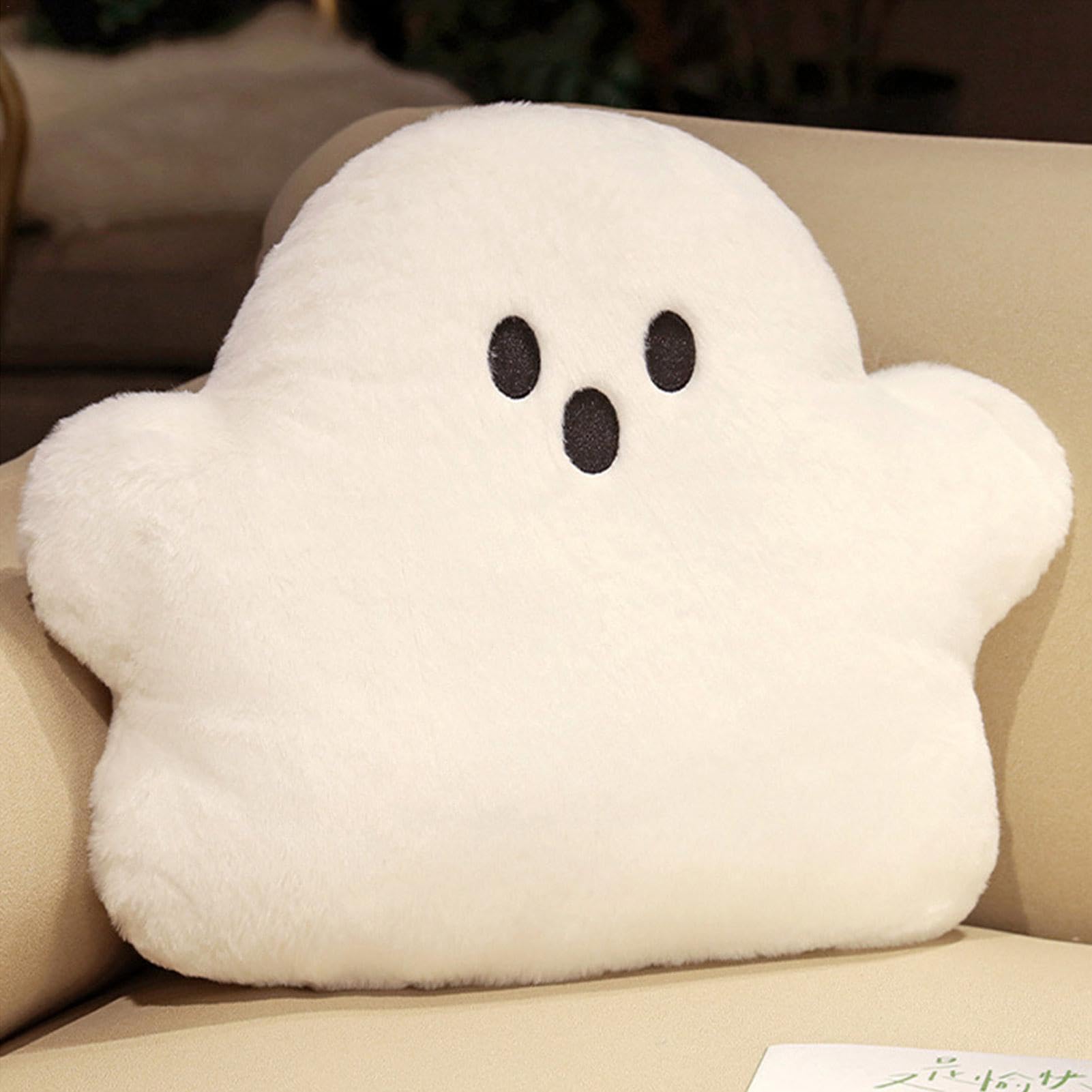 GEUGECY Ghost Plush Toy, Cute Ghost Plush Pillow, Soft Ghost Stuffed Animal Plush Ghost Plushies, Halloween Ghost Hugging Pillow, Halloween Plush Toys for Sofa Couch Bed Car Home Party Decoration