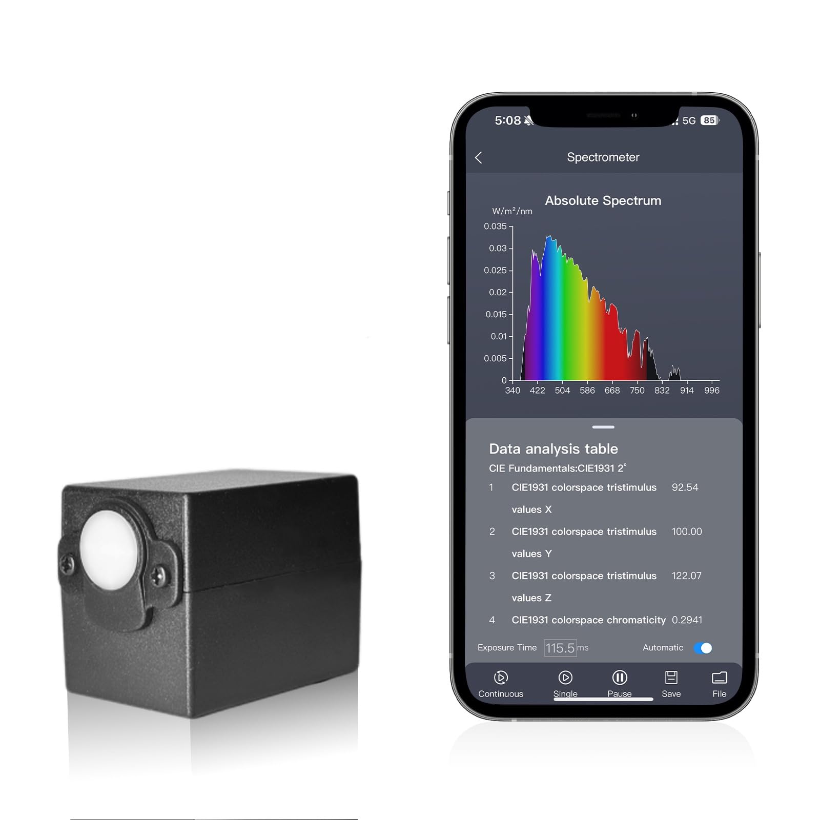 P4 Miniature Wireless Lab-Grade Spectrometer with Full Optical Analysis Capabilities and Automated Report Generation