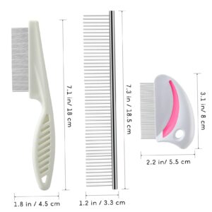 Mipcase 12 Pcs Pet Grooming Comb Set Cat Grooming Combs Angel Eyes for Dogs Indoor Cat Comb Cat Dematting Tools Dog Tear Stain Remover Pet Cat Pet Groom Tool Dog Eye Wipes Stainless Steel