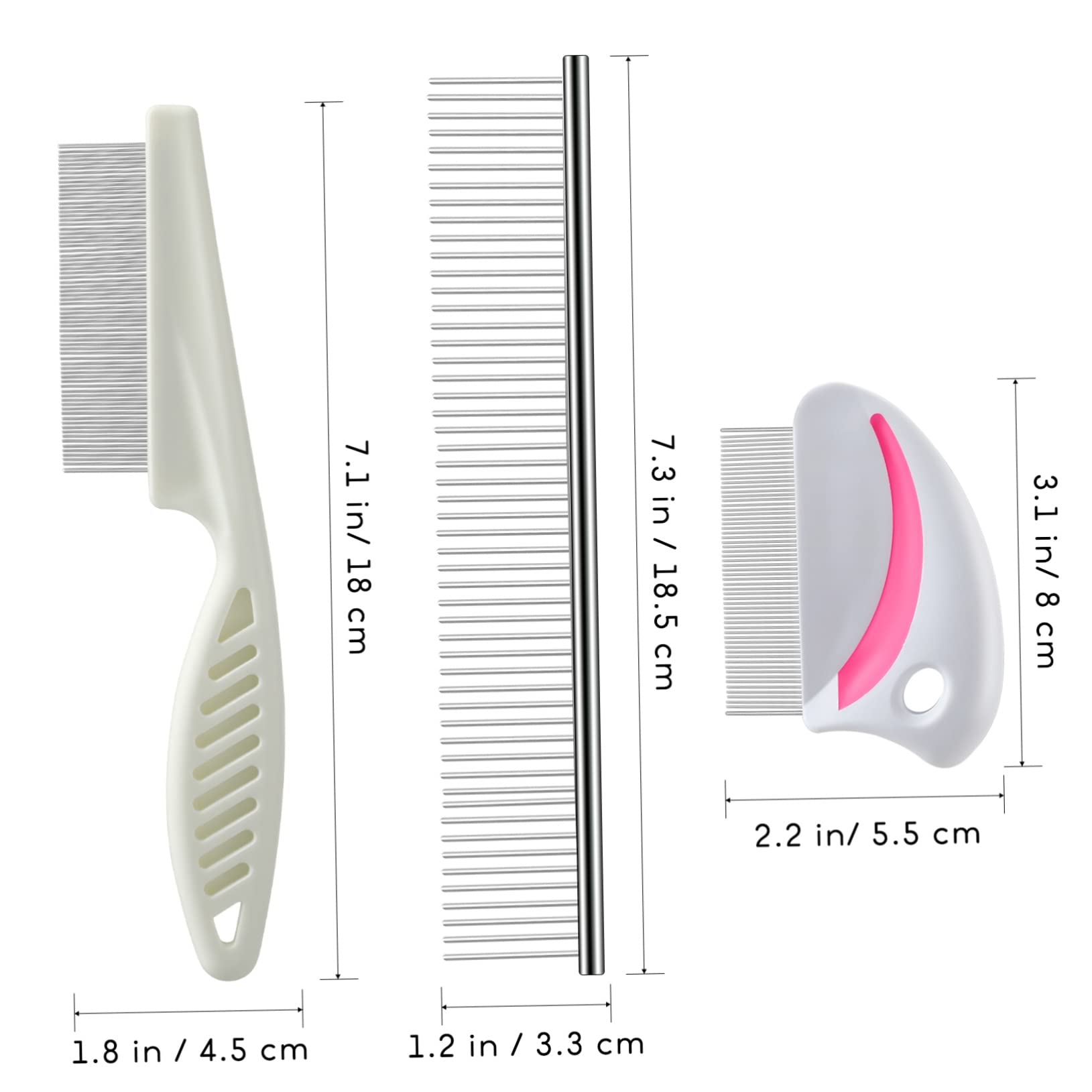 Mipcase 12 Pcs Pet Grooming Comb Set Cat Grooming Combs Angel Eyes for Dogs Indoor Cat Comb Cat Dematting Tools Dog Tear Stain Remover Pet Cat Pet Groom Tool Dog Eye Wipes Stainless Steel