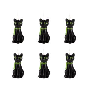 6pcs halloween candles, black cat shaped halloween decorative themed candle cute spooky wax mini candles gift for cat lovers halloween party birthday decorations favors home table decor