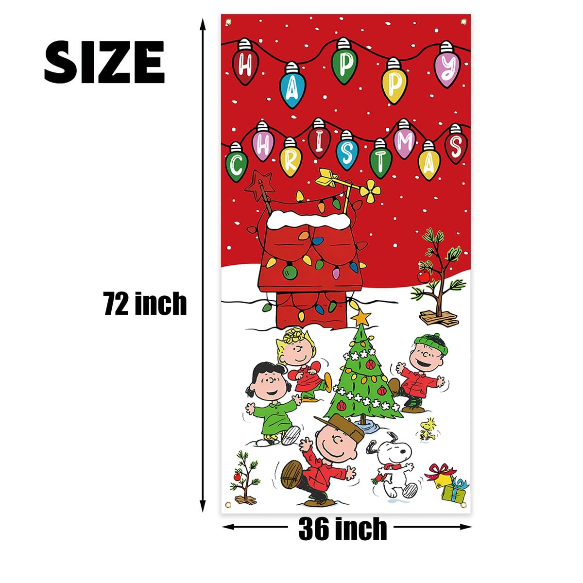 Christmas Door Cover Christmas Banner White Dog New Year Winter Xmas Decor Red Christmas Decorations for Home Party