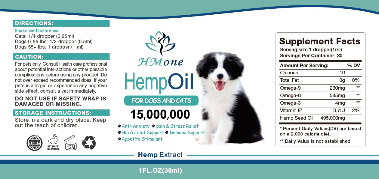 (2PACK) Hemp Oil for Dogs and Cats - Helps Pets with Anxiety, Stress Relief and Sеizures - Arthritis Hip Joint Pain Relief - Hemp Calming Drops Sleep Aid for Dogs