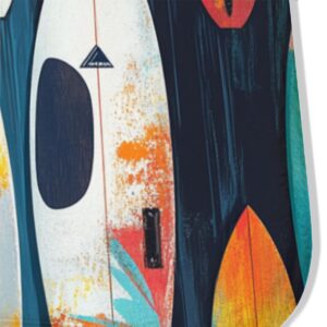 Surfboard Cartoon Graffiti Carpet, Cartoon Surfboard Carpet, Non-Slip mat Suitable for Kitchen Living Room Bedroom Decoration, Beach Surfboard Carpet, Fun Soft Bathroom mat 40x60inch