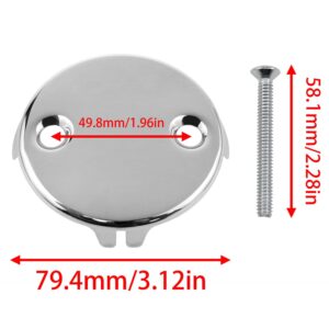 Xhziy 2-hole bathtub overflow drain plate matching screws Stainless steel bathtub overflow drain cover overflow drain cover overflow drain cover 1pcs