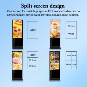 49 Inch Indoor Digital Signage Display Touch Screen Floor Standing Advertising Kiosk Android System with WiFi HDMI/USB Input Auto AD Player