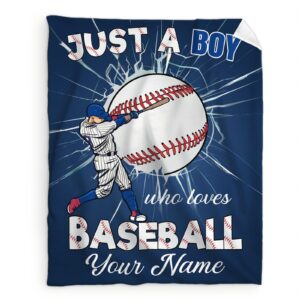 customized baseball blanket, personalized blanket for boys age 4-6, soft & cozy throw with name for kids teens, 40 * 50 inch fuzzy throws for sofa couch, birthday for baseball lover