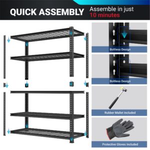 FLEXIMOUNTS Garage Shelving, 48" Wx24 Dx72 H, Metal Storage Racks and Standing Shelving Units, Garage Storage Shelves, 5-Tier Heavy Duty Shelf