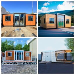 Tiny House to Live in, Portable Prefab Container House, with Bathroom and Kitchen, Foldable Tiny Home with Steel Frame, Prefabricated Expandable Container Home for Adult Living