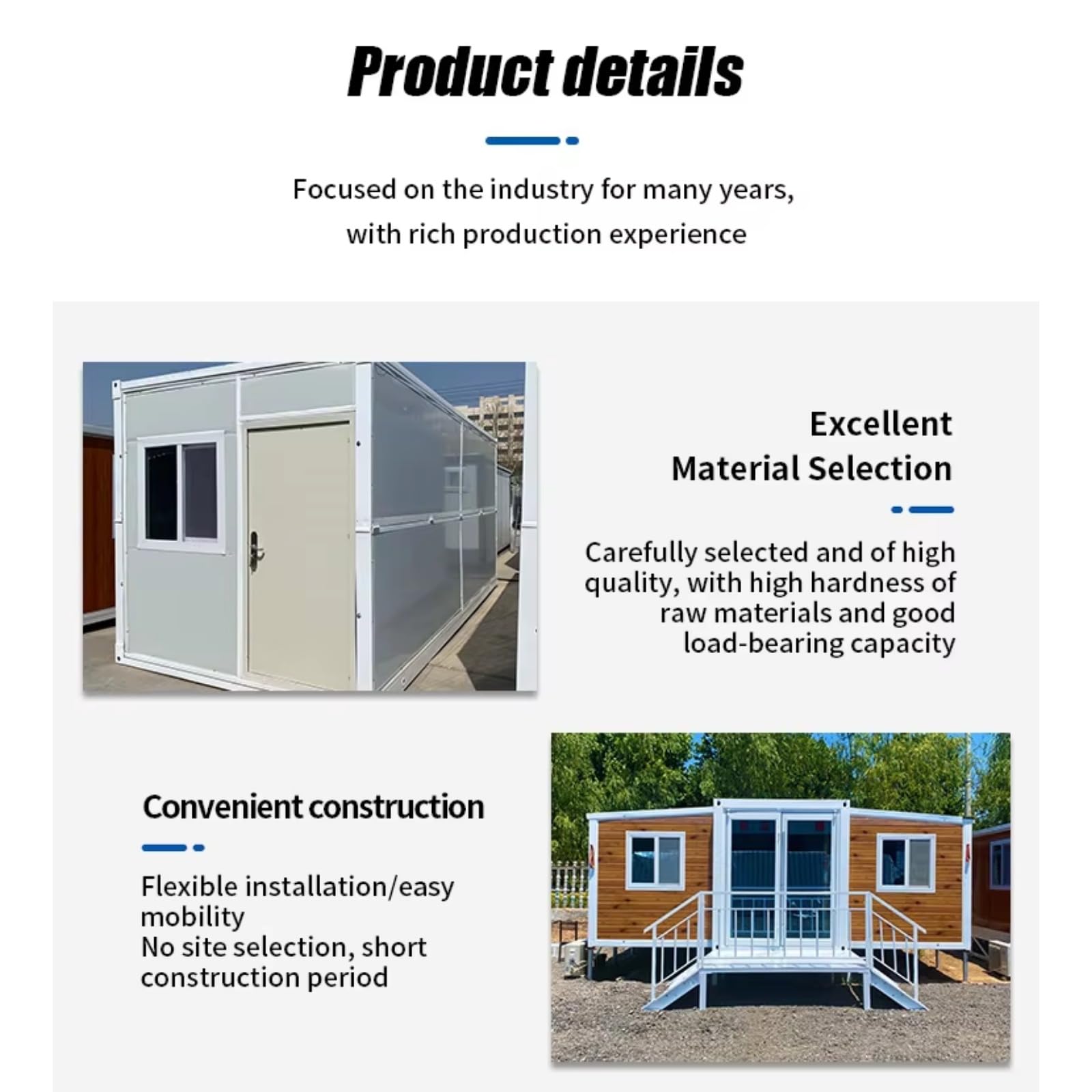 Wholesale Price Stackable Homes Portable House Foldable Container Home Luxury 3 Room