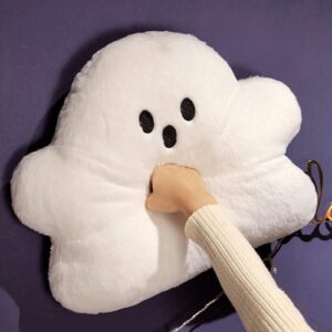 GEUGECY Ghost Plush Toy, Cute Ghost Plush Pillow, Soft Ghost Stuffed Animal Plush Ghost Plushies, Halloween Ghost Hugging Pillow, Halloween Plush Toys for Sofa Couch Bed Car Home Party Decoration