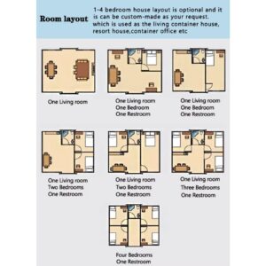 Container House Two Or Three Bedrooms Movable Homes Structure Expandable Container House Tiny Home