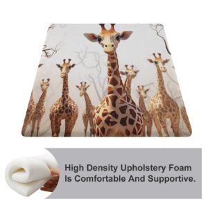 HMNBCD Square Cushion Cute Cartoon Funny Giraffes Printed Floor Cushions Chair Cushion for Dining Chairs Outdoor Seat Cushions for Home Office and Patio Garden Furniture Decoration