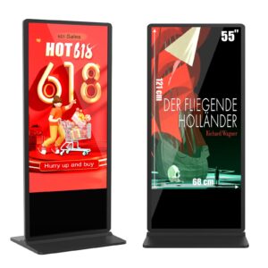 interactive touchscreen monitor,win10 core i5 ram 4g & rom 128g,floor standing lcd digital signage,commercial interactive advertising display screen,digital signage kiosk smart board (black, 55 inch)