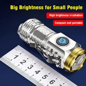 Namageer Springmart Mini Flashlight,Spring Mart Flashlight,2024 New Three-Eyed Monster Mini Flash Super Power Flashlight,Thumb Sized Flashlight, Small Flashlights Powerful Led Flashlight (Black)