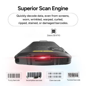 MEFERI ME61 Android Barcode Scanner with Charging Cradle, Equip Zebra SE4710 Scan Engine, PDA Handheld Mobile Computer, 1D 2D QR, Wi-Fi 4G BT GPS NFC, 6" Full-Screen, PDA for WMS