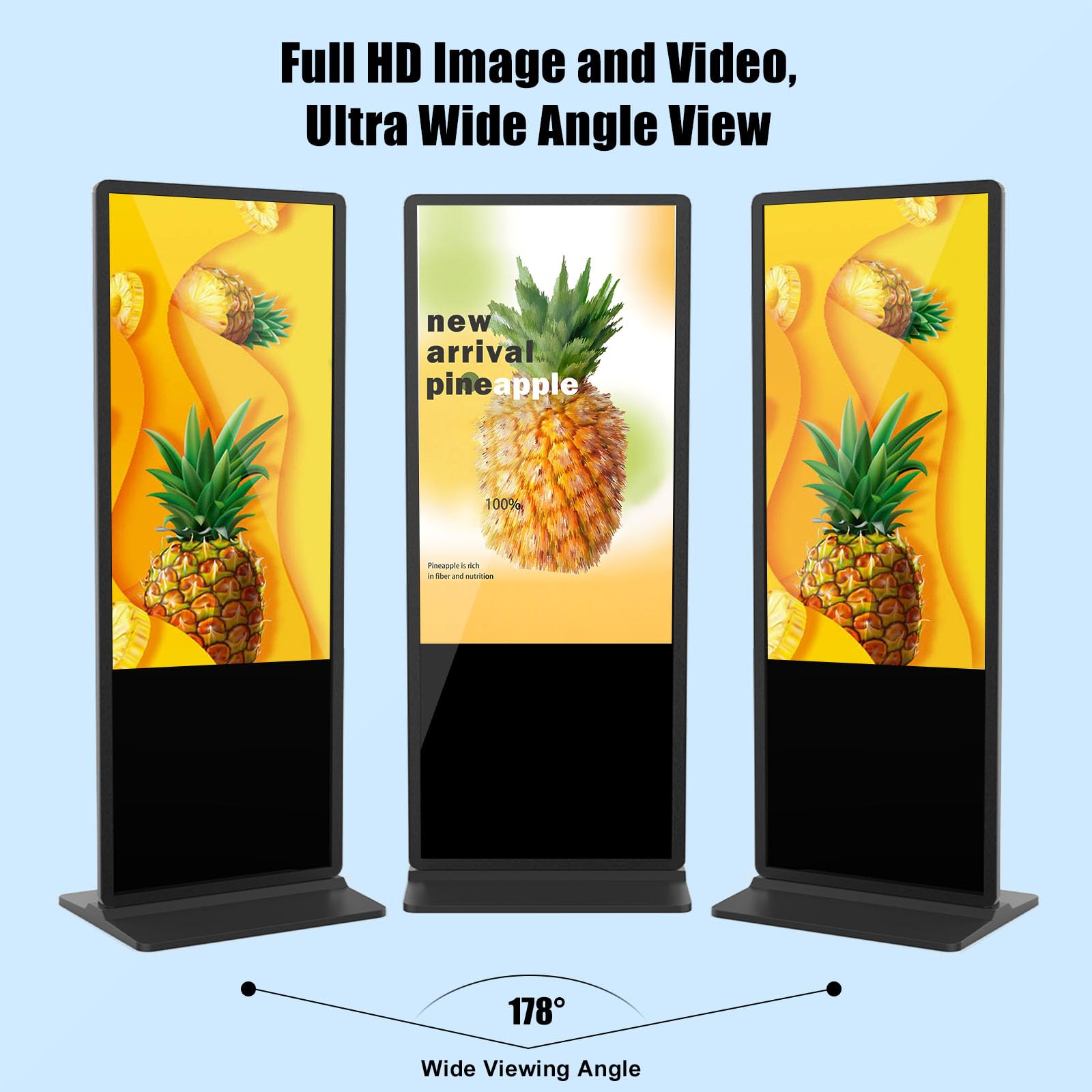 Interactive Touchscreen Monitor,Win10 Core i5 RAM 4G & ROM 128G,Floor Standing LCD Digital Signage,Commercial Interactive Advertising Display Screen,Digital Signage Kiosk Smart Board (Black, 43 Inch)