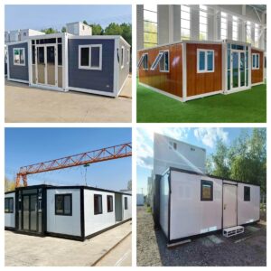 Portable Prefab Tiny Home Mini Foldable Container House Mobile Expandable House for Adults Living 20FT 30FT 40FT with Bath, Living, Kitchen, Balcony