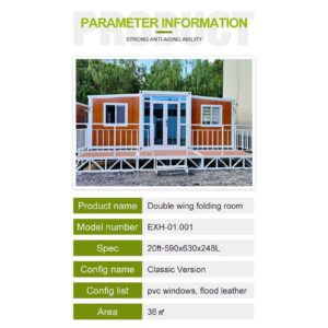 Insulated prefab Folding Expandable Container Homes Building prefabricated House with Toilet for France