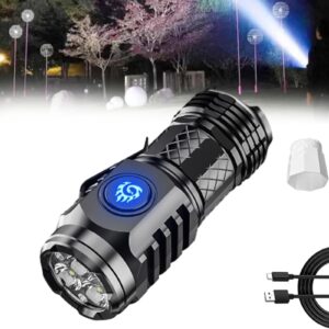 namageer springmart mini flashlight,spring mart flashlight,2024 new three-eyed monster mini flash super power flashlight,thumb sized flashlight, small flashlights powerful led flashlight (black)