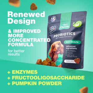 Probiotics for Dogs - Support Gut Health, Immunity, Yeast Balance, Itchy Skin, Allergies - Dog Probiotics and Digestive Enzymes - Coprophagia Deterrent for Dogs - 180 Probiotic Chews for Dogs