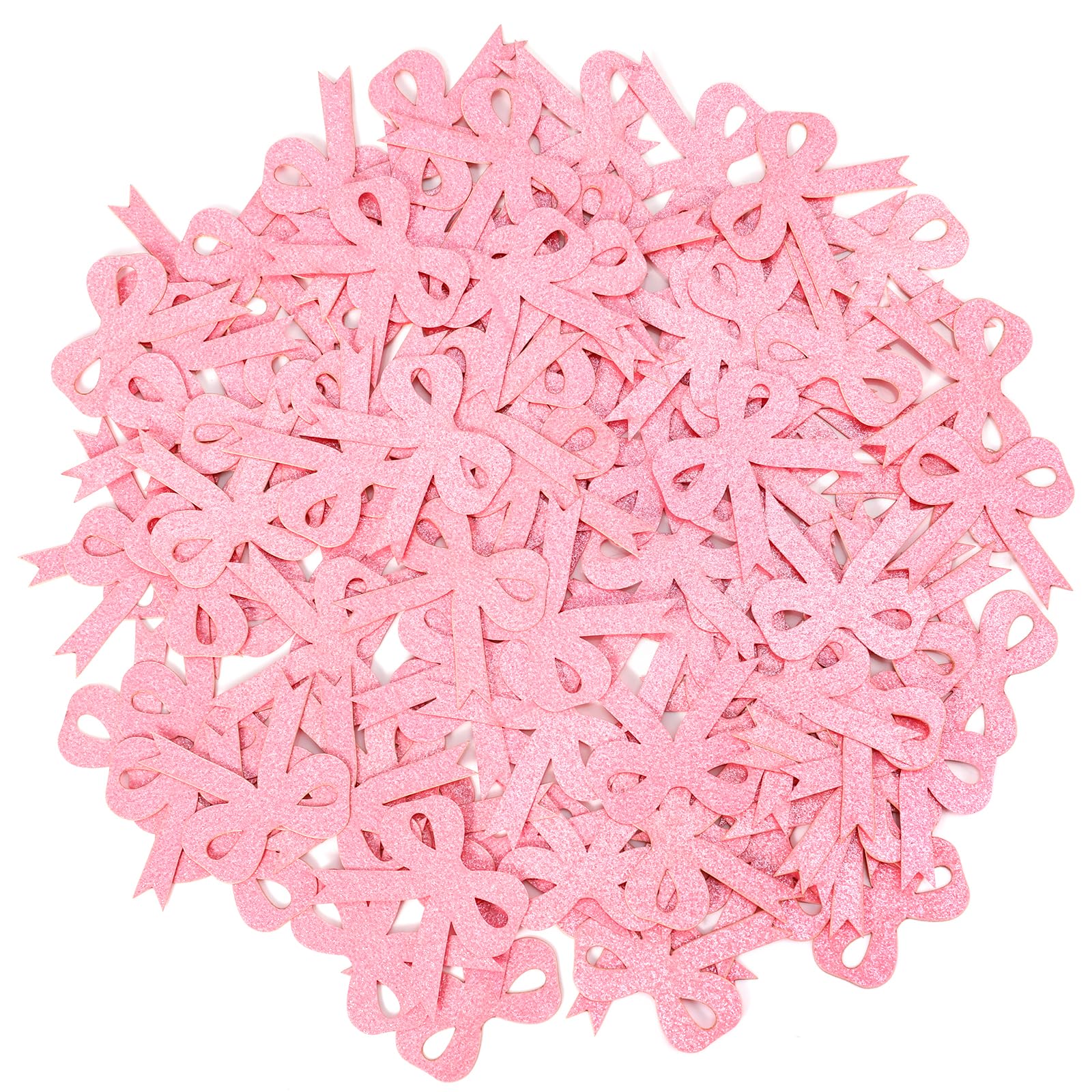 200pcs Bow Confetti, 1.6x1.4in Pink Bow Bachelor Party Confetti Glitter Table Confetti for Tying the Knot Bachelorette Birthday Engagement Wedding Party Decoration Bridal Shower Supplies