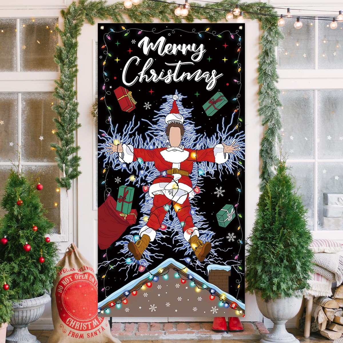 Christmas Vacation Door Cover Funny Christmas Banner Griswold Family Cousin Eddie Christmas Decor New year Xmas Decor Christmas Vacation Decorations for Home Party