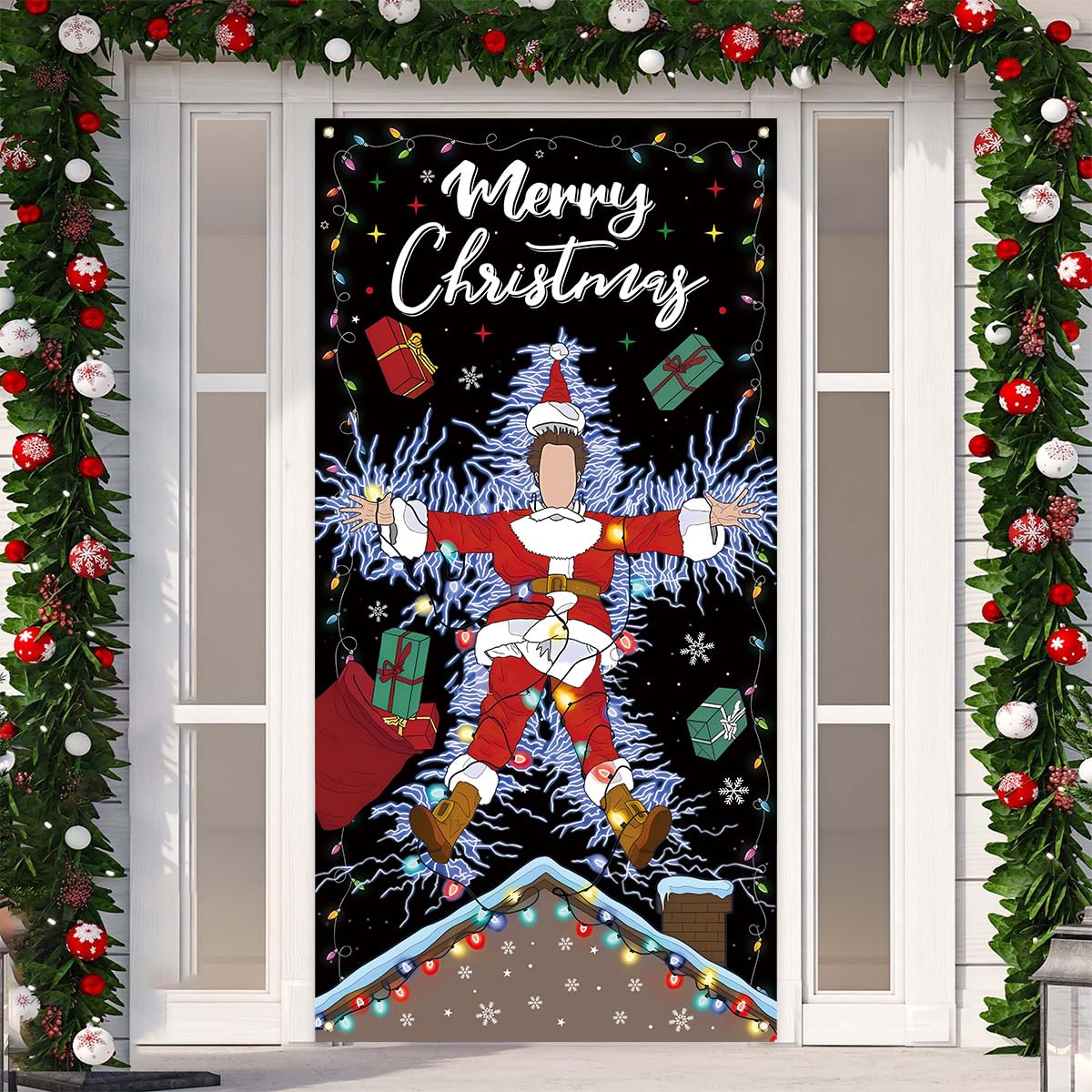 Christmas Vacation Door Cover Funny Christmas Banner Griswold Family Cousin Eddie Christmas Decor New year Xmas Decor Christmas Vacation Decorations for Home Party