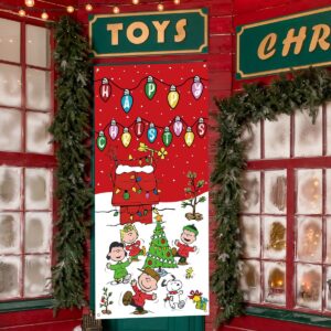 Christmas Door Cover Christmas Banner White Dog New Year Winter Xmas Decor Red Christmas Decorations for Home Party