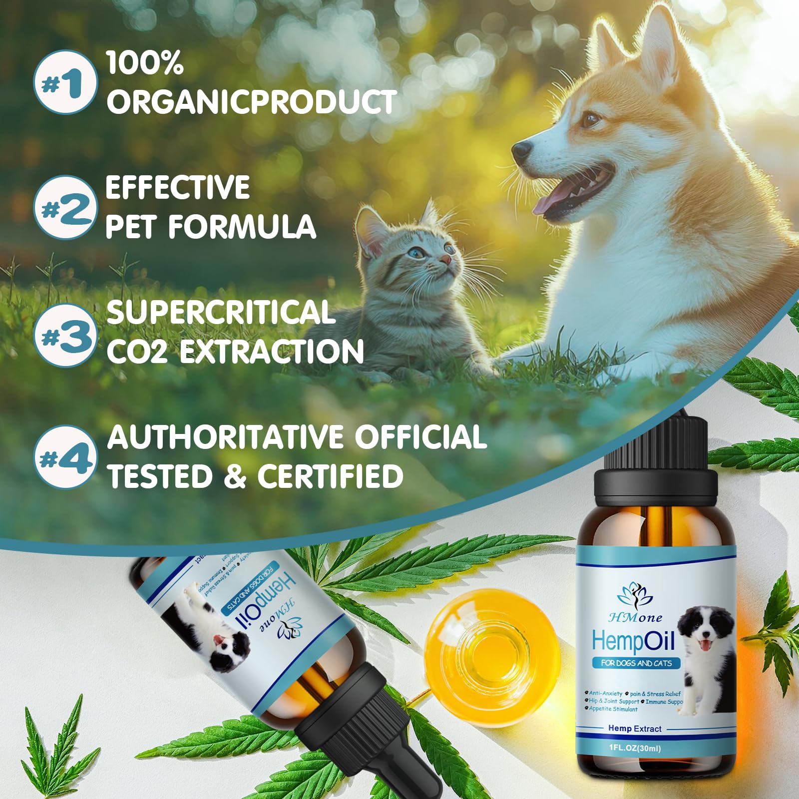 (2PACK) Hemp Oil for Dogs and Cats - Helps Pets with Anxiety, Stress Relief and Sеizures - Arthritis Hip Joint Pain Relief - Hemp Calming Drops Sleep Aid for Dogs