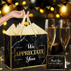 We Appreciate You Gift Bag Christmas Thank You for All You Do Pastor Employee Appreciation Gift Bags with Tissue Paper Card Appreciation Gift Wrapping Paper We Appreciate You Supplies for Retirement