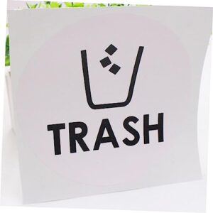 CAXUSD 8pcs Adhesive Trash Can Label Chalkboard Signs Trash Decal Sticker Labels Decal Sticker for Trash Can Bin White Bins Black Out Stickers Trash Sign Trash Can Decals