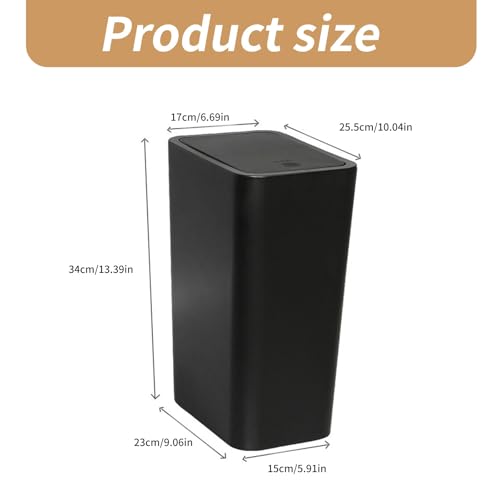 PASNMKvn Sealed Top Garbage Bin Large Capacity Trash Can with Easy Press Lid for Home and Office Waste Management