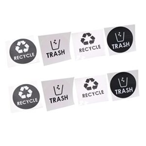 caxusd 8pcs adhesive trash can label chalkboard signs trash decal sticker labels decal sticker for trash can bin white bins black out stickers trash sign trash can decals