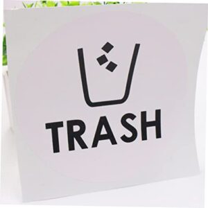 SEWACC 24 Pcs Trash Decal White Stickers Marking Paste for Garbage Can Trash Can Waste Bin Recycling Stickers for Bins Trash Can Black Recycle Trash Bin Sticker Vinyl Garbage