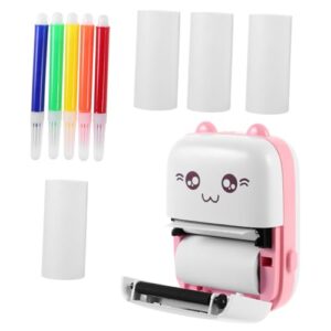 nuobesty 1 set sticker printer picture printer pocket photo printer wrong question printer connect printer small printing machine color printer printing tool abs pink