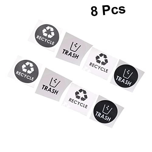 CAXUSD 8pcs Adhesive Trash Can Label Chalkboard Signs Trash Decal Sticker Labels Decal Sticker for Trash Can Bin White Bins Black Out Stickers Trash Sign Trash Can Decals