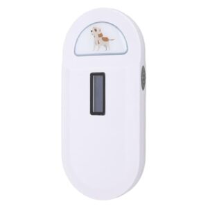 pet microchip reader, usb 128 data storage fdx animal chip id tag scanner reader for dog cat, rechargeable handheld pet chip id scanner, easy to use compact portable design (white)