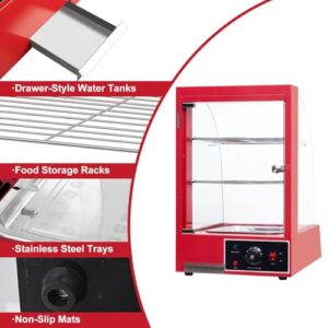 Food Warmer Display | 110V 3-Tier Stainless Steel Hot Warming Cabinet Case for Fried Chicken,Countertop Warmer Display with Constant Temperature Control for Pastries Bread