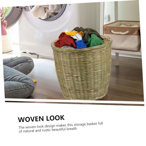 FONDOTIN Basket Storage Basket Garbage Can Dirty Clothes Basket Blanket Organizer Rubbish Paper Bin Farmhouse Wastebasket Bin Round Wastebasket Compost Bin Trash Can Versatile Basket