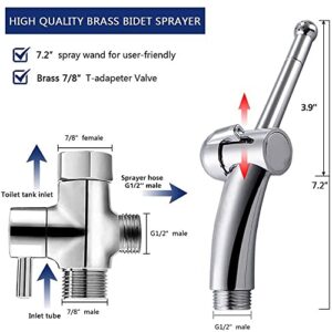 GHJKLZNMRU Handheld Toilet Bidet Sprayer Set Kit Stainless Steel Hand Faucet for Bathroom Shower Head Self Cleaning (Color : A)