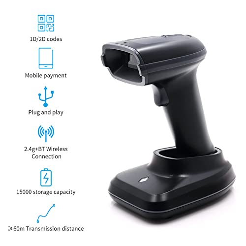 Barcode Scanner, Bluetooth Scanner Code Scanner with 15000 Storage Capacity for Accurate and Convenient scanning