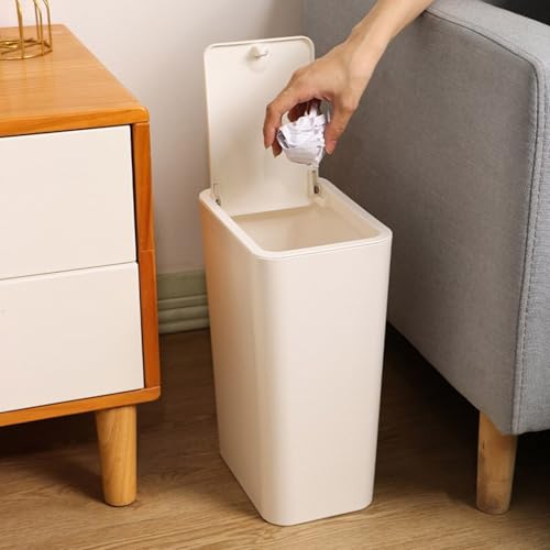 PASNMKvn Sealed Top Garbage Bin Large Capacity Trash Can with Easy Press Lid for Home and Office Waste Management