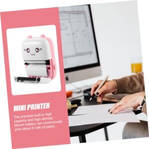 NUOBESTY 1 Set Sticker Printer Picture Printer Pocket Photo Printer Wrong Question Printer Connect Printer Small Printing Machine Color Printer Printing Tool Abs Pink