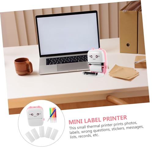 NUOBESTY 1 Set Sticker Printer Picture Printer Pocket Photo Printer Wrong Question Printer Connect Printer Small Printing Machine Color Printer Printing Tool Abs Pink