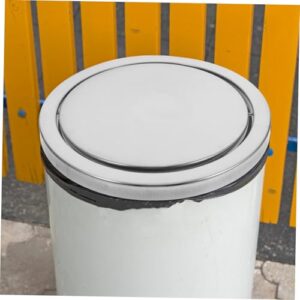 OFFSCH Swing Lid Trash Can Lid Rubbish Bin Countertop Flap Lid Garbage Top Cover Replacement Ressesed Counter Trash Lid Trash Can Grommet Garbage Bin Lid 201 Stainless Steel Silver