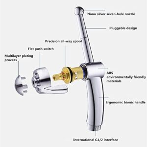 GHJKLZNMRU Handheld Toilet Bidet Sprayer Set Kit Stainless Steel Hand Faucet for Bathroom Shower Head Self Cleaning (Color : A)