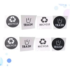 CAXUSD 8pcs Adhesive Trash Can Label Chalkboard Signs Trash Decal Sticker Labels Decal Sticker for Trash Can Bin White Bins Black Out Stickers Trash Sign Trash Can Decals