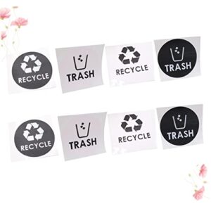 CAXUSD 8pcs Adhesive Trash Can Label Chalkboard Signs Trash Decal Sticker Labels Decal Sticker for Trash Can Bin White Bins Black Out Stickers Trash Sign Trash Can Decals